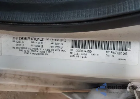 2013 Dodge Avenger Se from USA, damaged, VIN 1C3CDZAB1DN591054